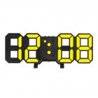 3d Led Digital Wall Clock Electronic Table Clock With Memory Function For Living Room Wall Decor Black Shell Yellow