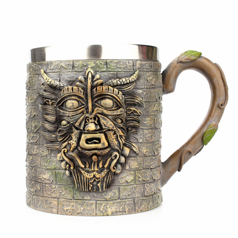 3d Mug Cup With Handle Double Layer Stainless Steel Handmade Mysterious Creative Coffee Cup Mug Cup