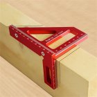 3d Multi-angle Measuring Ruler, Woodworking Tools With Scales And Graphics, High Hardness Rust-proof Aluminum Alloy Drawing Line Ruler For Engineer, Carpenter Red (metric scale)