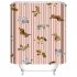 3d Printing Shower  Curtain Waterproof Bathroom Hanging Curtain Decoration Striped cute dog 150 180cm