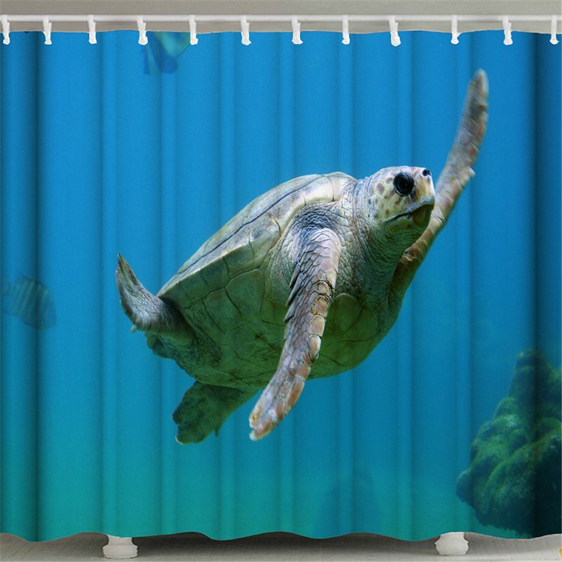 3d Printing Shower  Curtain Waterproof Bathroom Hanging Curtain Decoration Blue_180*180cm