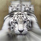 3d Tiger Printing Duvet  Cover Bedding Pillowcase Set For Boys Girls