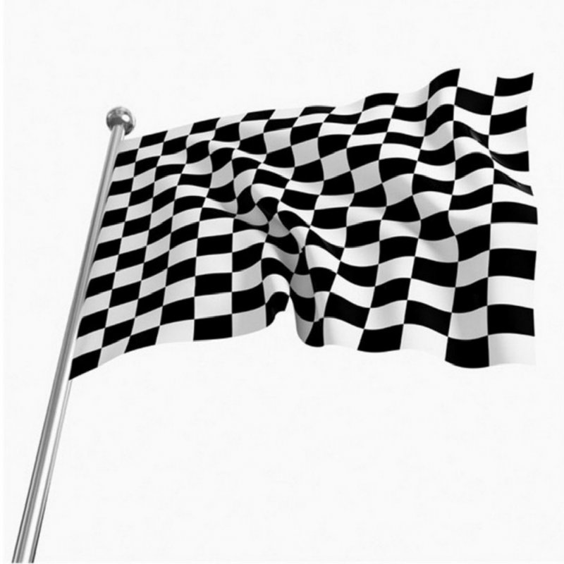 3ft*5ft Racing Checkered Flag Bright Color Fadeless Polyester Fabric Flag with Flagpole Casing