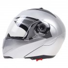 105 Full Face <span style='color:#F7840C'>Helmet</span> Electromobile Motorcycle Transparent Lens Protective <span style='color:#F7840C'>Helmet</span> Silver M
