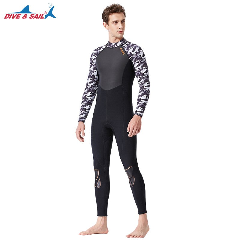 3mm Couples Wetsuit Warm Neoprene Scuba Diving Spearfishing Surfing Wetsuit Male black/white_XL