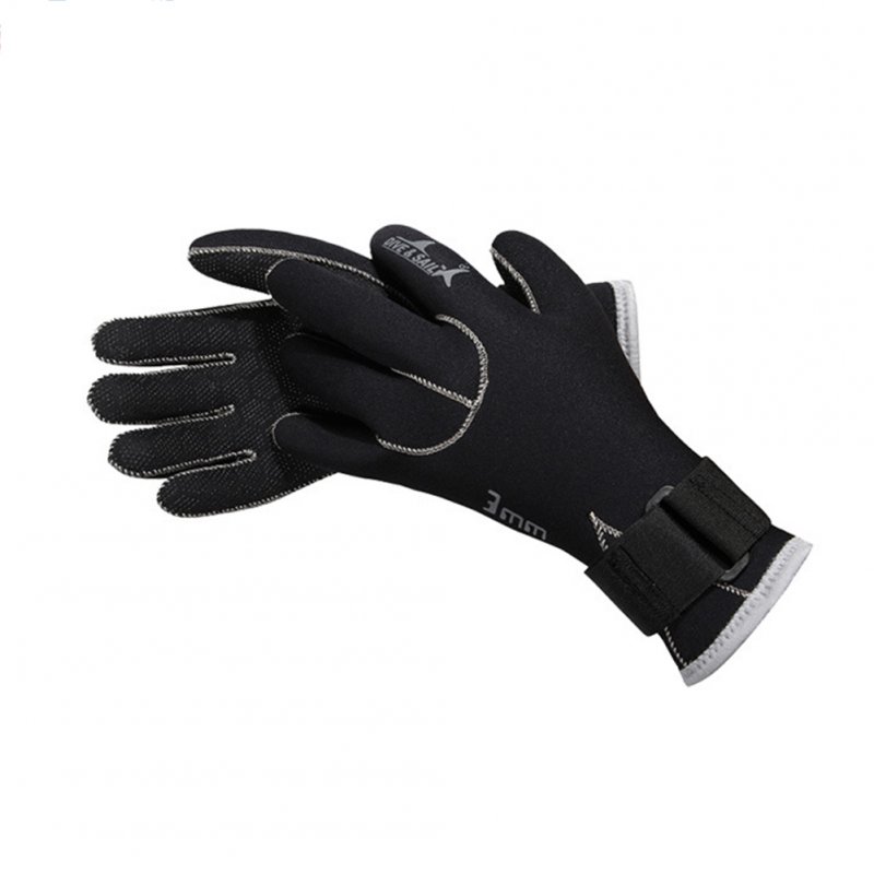 3mm Neoprene Diving Gloves for Swimming Keep Warm Swimming Anti-slip Warm Wear-resistant Scuba Diving Gloves Diving Equipment black_S
