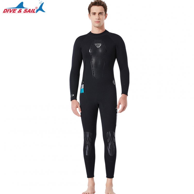 3mm Wetsuit Warm Neoprene Scuba Diving Spearfishing Surfing Long Sleeves Wetsuit black_L