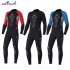 3mm Wetsuit Warm Neoprene Scuba Diving Spearfishing Surfing Long Sleeves Wetsuit Black blue L