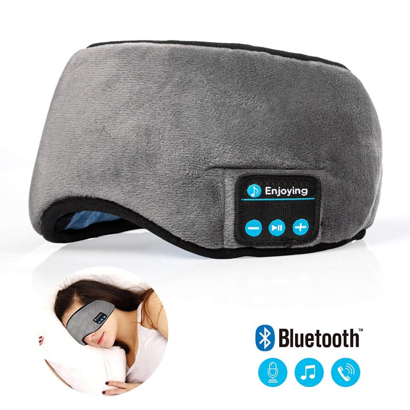 Bluetooth Travel Sleeping Headphone Eye Mask Built-In Speakers Microphone