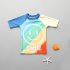 3pcs Boys Split Swimsuit Quick drying Sunscreen Long Sleeves Swimwear Trousers Bathing Suits For 3 12 Years Old Kids As shown 11 12Y 3XL