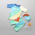 3pcs Boys Split Swimsuit Quick drying Sunscreen Long Sleeves Swimwear Trousers Bathing Suits For 3 12 Years Old Kids As shown 11 12Y 3XL