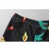 3pcs Boys Split Swimsuit Set Summer Short Sleeves Sunscreen Quick drying Swimwear Swimming Trunk With Swimming Cap black 5 6years XL