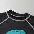 3pcs Boys Split Swimsuit Set Summer Short Sleeves Sunscreen Quick drying Swimwear Swimming Trunk With Swimming Cap black 7 8years 2XL