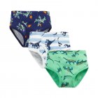 3pcs Boys Underpants Cotton Briefs Cute Cartoon Dinosaurs Printing Underwears For 3-10 Years Old Kids