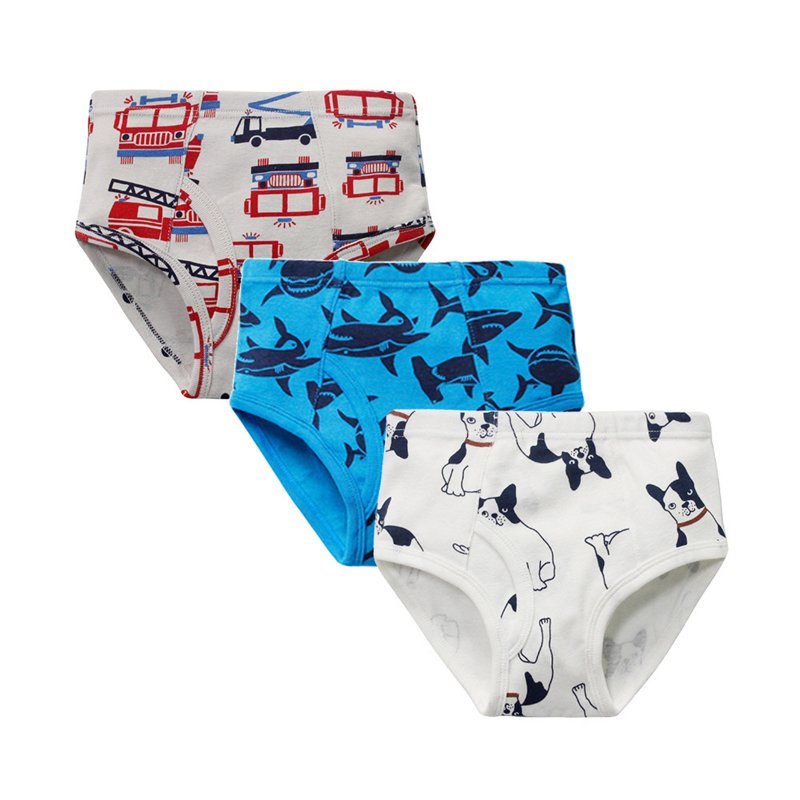 3pcs Boys Underpants Cotton Briefs Cute Cartoon Dinosaurs Printing Underwears For 3-10 Years Old Kids