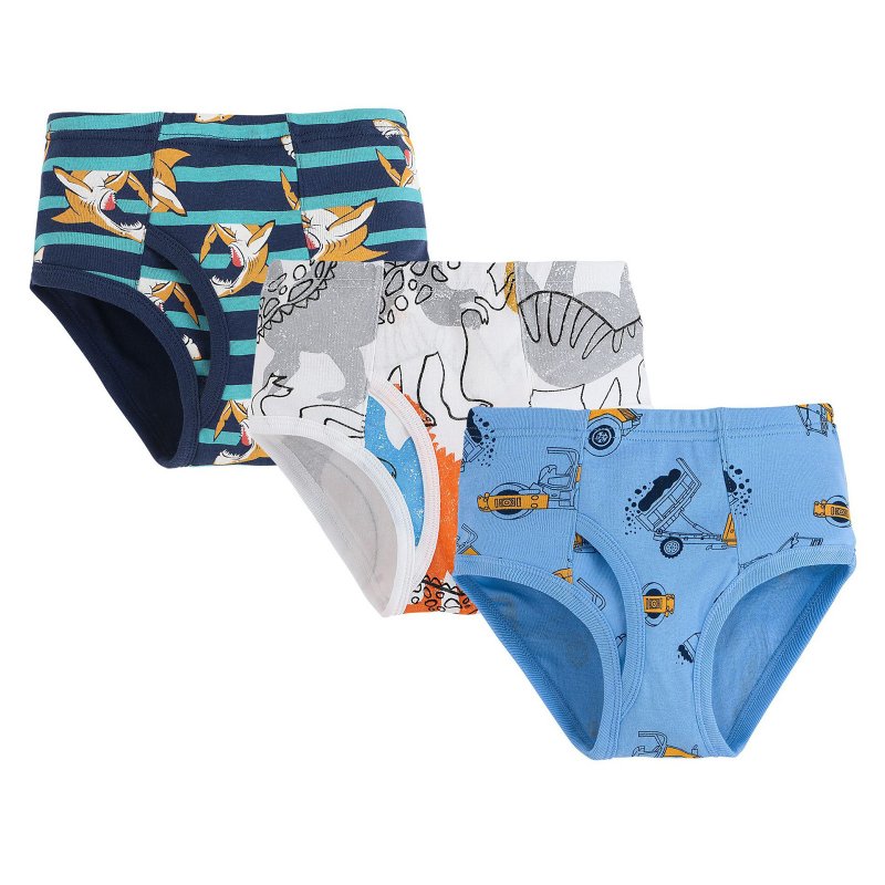 3pcs Boys Underpants Cotton Briefs Cute Cartoon Dinosaurs Printing Underwears For 3-10 Years Old Kids