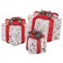 3pcs Christmas Lighted Gift Boxes With Bow Christmas Lighting Box Ornament For Home Indoor Porch Party Decoration White 3pcs set