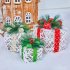 3pcs Christmas Lighted Gift Boxes With Bow Christmas Lighting Box Ornament For Home Indoor Porch Party Decoration White 3pcs set