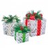 3pcs Christmas Lighted Gift Boxes With Bow Christmas Lighting Box Ornament For Home Indoor Porch Party Decoration 3 color