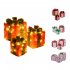 3pcs Christmas Lighted Gift Boxes With Bow Christmas Lighting Box Ornament For Home Indoor Porch Party Decoration White 3pcs set