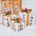 3pcs Christmas Lighted Gift Boxes With Bow Christmas Lighting Box Ornament For Home Indoor Porch Party Decoration White 3pcs set