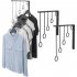 3pcs Clothing Display Stand with 5pcs Hanging Rings Wall Garment Racks Cloth Organizer  black
