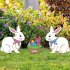 3pcs Easter Bunny Egg Basket Acrylic Yard Stakes Double Sided Pattern Yard Signs For Outdoor Festival Decorationn set