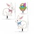 3pcs Easter Bunny Egg Basket Acrylic Yard Stakes Double Sided Pattern Yard Signs For Outdoor Festival Decorationn set
