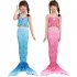 3pcs Girls Mermaid Swimsuit Set Sleeveless Tube Tops Briefs Mermaid Tail Three piece Suit For 4 11 Years Old Kids blue  10 11Y 12