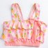3pcs Girls Split Swimsuit Summer Sleeveless Breathable Bikini Swimwear With Swimming Cap For Summer Hot Spring pink 5 6Y M