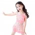 3pcs Girls Split Swimsuit Summer Sleeveless Breathable Bikini Swimwear With Swimming Cap For Summer Hot Spring pink 5 6Y M