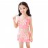 3pcs Girls Split Swimsuit Summer Sleeveless Breathable Bikini Swimwear With Swimming Cap For Summer Hot Spring pink 9 10Y XL