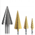 3pcs Hss Titanium Coated Step Drill  Bit Drilling Power Tools Wood Hole Cutter Cone Drill 4 32