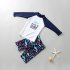 3pcs Kids Swimsuit Set Summer Sunscreen Long Sleeves Swimsuit Swimming Trunks Suit For Swimming Hot Spring Split 5 6Y L