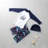 3pcs Kids Swimsuit Set Summer Sunscreen Long Sleeves Swimsuit Swimming Trunks Suit For Swimming Hot Spring Split 7 8Y XL