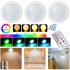 3pcs Led Puck Light With Remote Control 80 Lumens Kitchen Counter Light Wireless Cabinet Lighting Kit 2 remote contral 6 lights