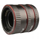 3pcs Macro Extension Tube Set Auto Focus Ring 35mm Slr Lens Parts Compatible For Canon Ef Ef-s Lens Black
