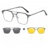 3pcs Men Glasses Set Magnetic Polarized Sunglasses Magnetic Night Vision Sunglasses Anti blue Myopia Glasses C2 black frame