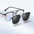 3pcs Men Glasses Set Magnetic Polarized Sunglasses Magnetic Night Vision Sunglasses Anti blue Myopia Glasses C2 black frame