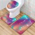 3pcs Non  Slip Shower  Floor  Rugs Lid  Cover Pedestal Rug Gradient  Bathroom  Accessories  Rug purple 50cmx80cm