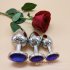 3pcs Set Small Medium Large Stainless Steel Metal Anal Plug Dildo Sex Toys Products Butt Plug Gay Anal Beads light blue
