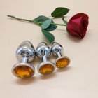3pcs/Set Small Medium Large Stainless Steel Metal Anal Plug Dildo Sex Toys Products Butt Plug Gay Anal Beads orange