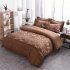 3pcs Simple  Printing Duvet  Cover Pillowcase Bedding  Sets For  Home  Hotel Milky white 260x230cm US King 