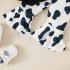 3pcs Summer Girls Cotton Suit Sleeveless Tank Tops Trousers Headscarf Three piece Set For Kids Aged 1 2 black 90cm 12 18M L