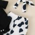3pcs Summer Girls Cotton Suit Sleeveless Tank Tops Trousers Headscarf Three piece Set For Kids Aged 1 2 black 90cm 12 18M L