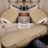 3pcs Universal Car Seat Cover PU Leather Cushions Organizer Auto Front Back Seats Covers Protector Mat  Beige set