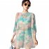 3pcs Women Bikini Set With Long Sleeves Sunscreen Cover up Sweet Printing Sleeveless Tops Shorts Suit 8282130 yellow XL