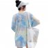 3pcs Women Bikini Set With Long Sleeves Sunscreen Cover up Sweet Printing Sleeveless Tops Shorts Suit yellow L