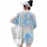 3pcs Women Bikini Set With Long Sleeves Sunscreen Cover up Sweet Printing Sleeveless Tops Shorts Suit yellow L