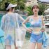 3pcs Women Bikini Set With Long Sleeves Sunscreen Cover up Sweet Printing Sleeveless Tops Shorts Suit 8282130 yellow XL